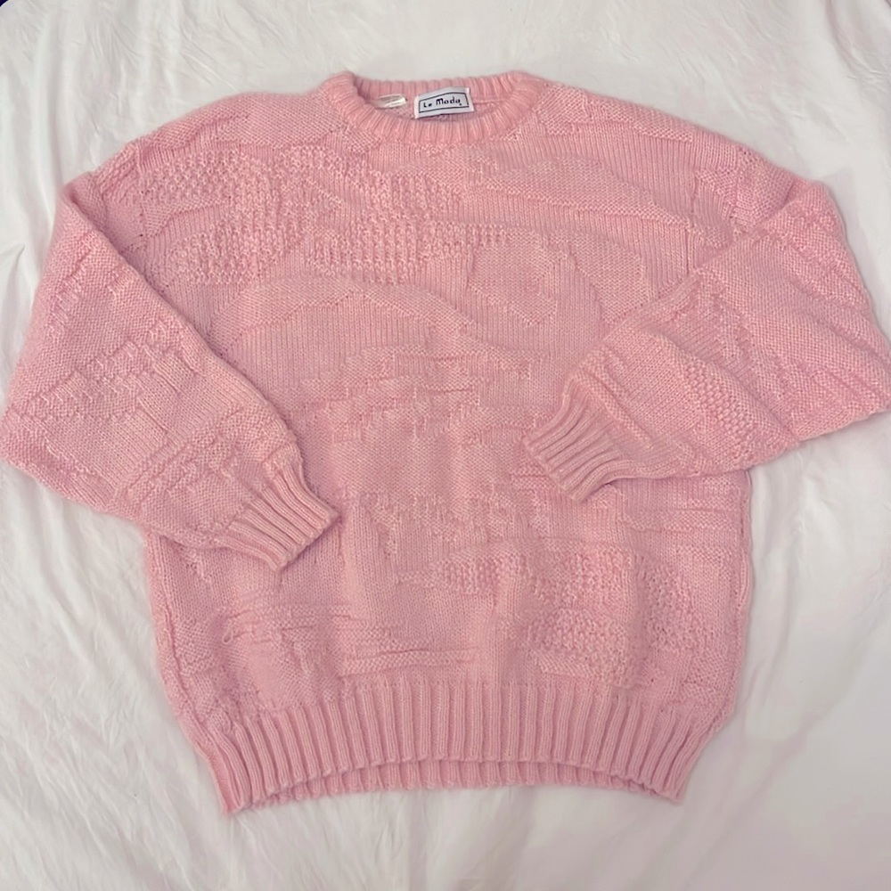 Pink puff sweater